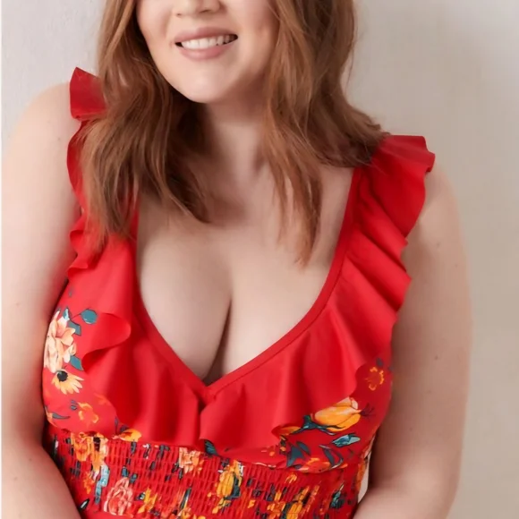 Penningtons - 1-Piece Wireless Floral Swimsuit - 3X - NWT - Picture 8 of 8